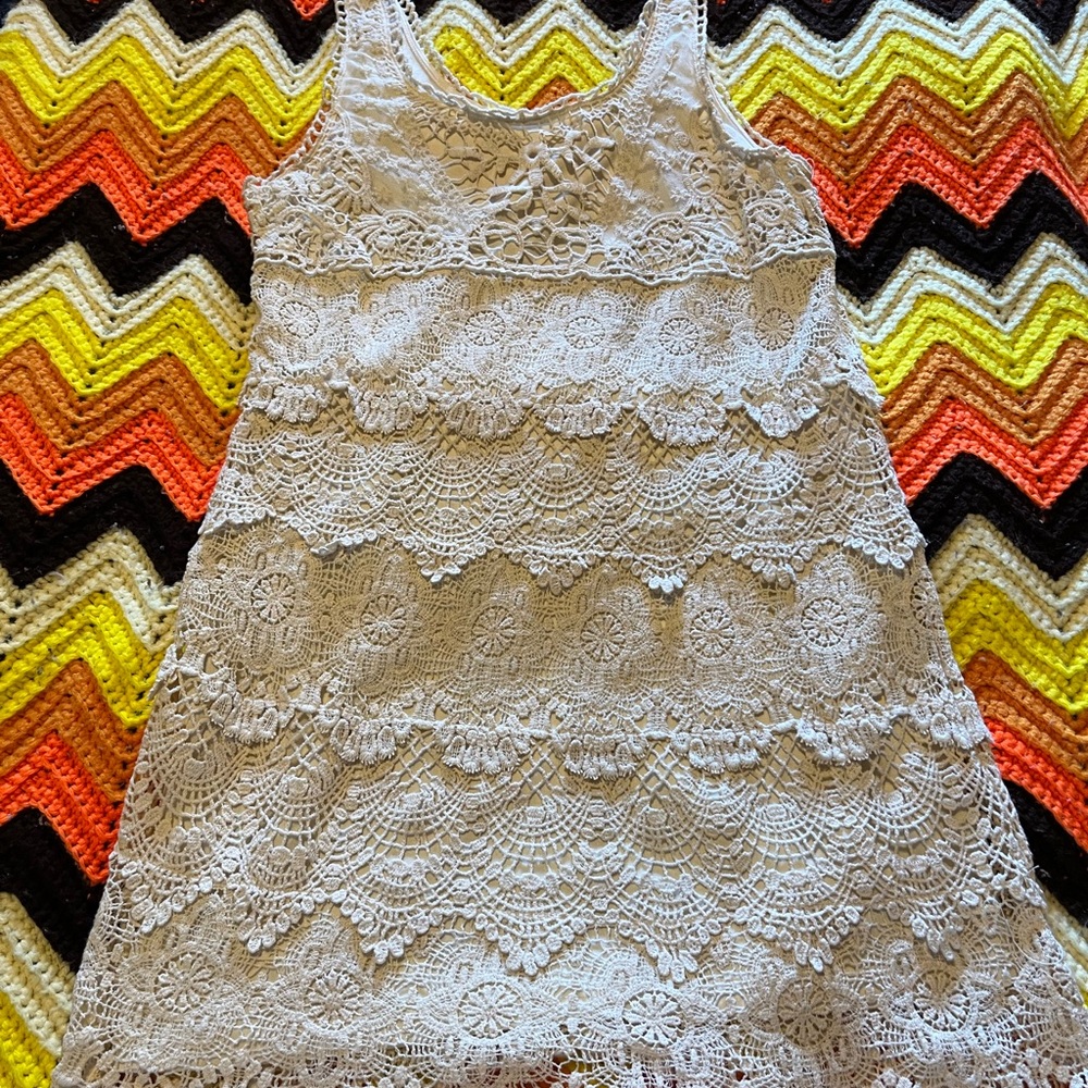 White lace tank dress